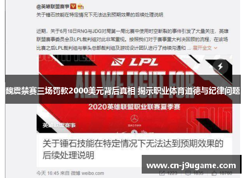 魏震禁赛三场罚款2000美元背后真相 揭示职业体育道德与纪律问题